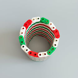 Short Holiday Pattern Modular Vase – Built with LEGO®-Compatible Bricks (ONLINE ORDER ONLY)