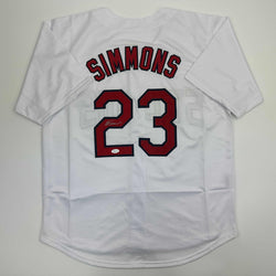 Autographed/Signed Ted Simmons St. Louis White Baseball Jersey JSA COA (ONLINE ORDER ONLY)