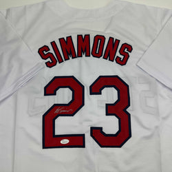 Autographed/Signed Ted Simmons St. Louis White Baseball Jersey JSA COA (ONLINE ORDER ONLY)