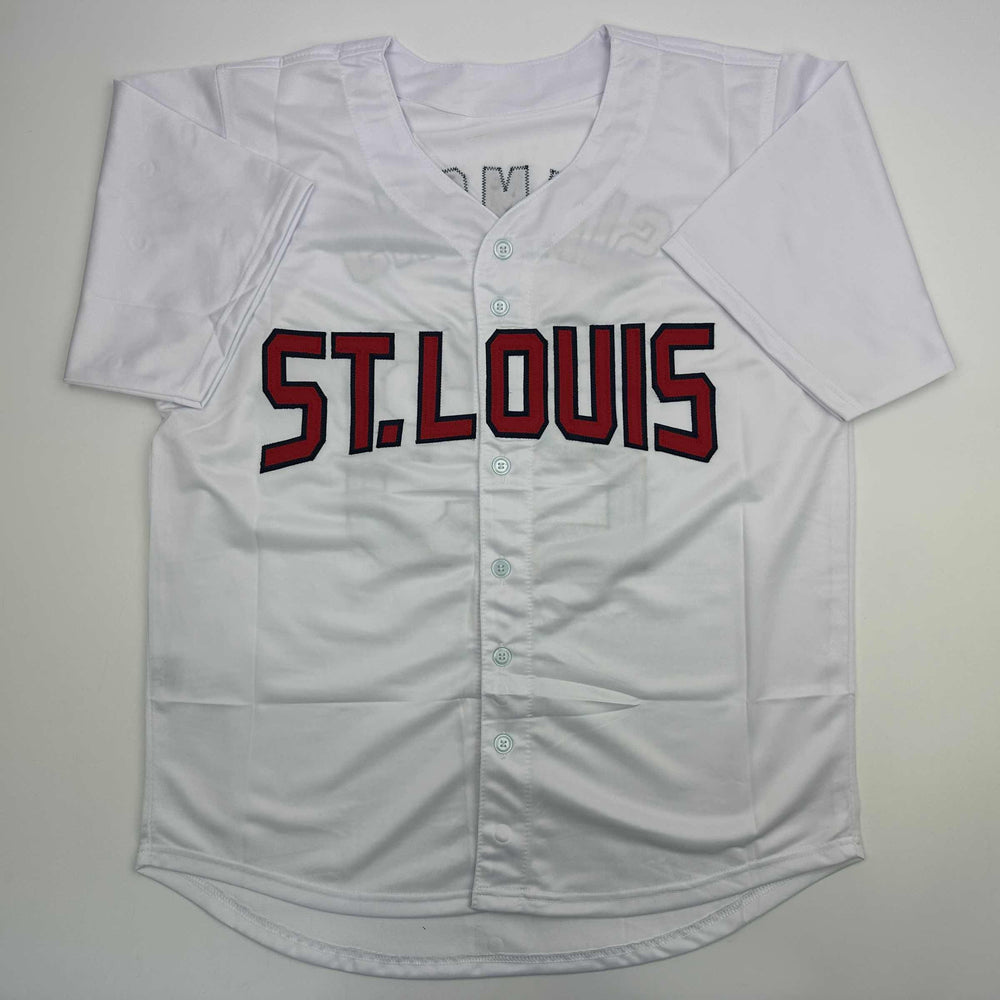 Autographed/Signed Ted Simmons St. Louis White Baseball Jersey JSA COA (ONLINE ORDER ONLY)