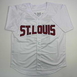 Autographed/Signed Ted Simmons St. Louis White Baseball Jersey JSA COA (ONLINE ORDER ONLY)