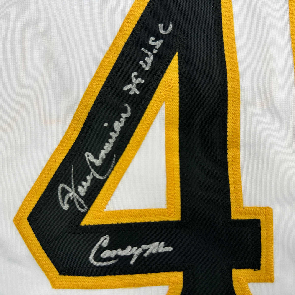 Autographed/Signed John Candelaria Pittsburgh White Baseball Jersey JSA COA (ONLINE ORDER ONLY)