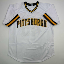 Autographed/Signed John Candelaria Pittsburgh White Baseball Jersey JSA COA (ONLINE ORDER ONLY)
