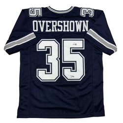 Autographed/Signed DeMarvion Overshown Dallas Blue Football Jersey JSA COA (ONLINE ORDER ONLY)