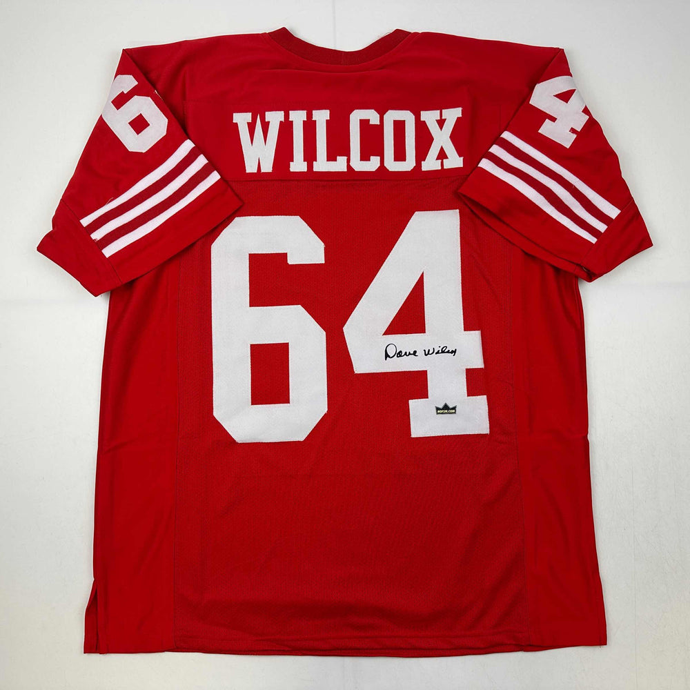 Facsimile Autographed Dave Wilcox San Francisco Red Reprint Laser Auto Football Jersey Size Men's XL (ONLINE ORDER ONLY)