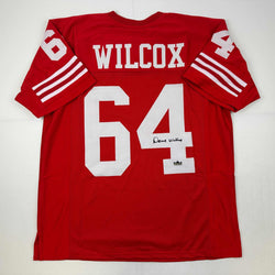 Facsimile Autographed Dave Wilcox San Francisco Red Reprint Laser Auto Football Jersey Size Men's XL (ONLINE ORDER ONLY)