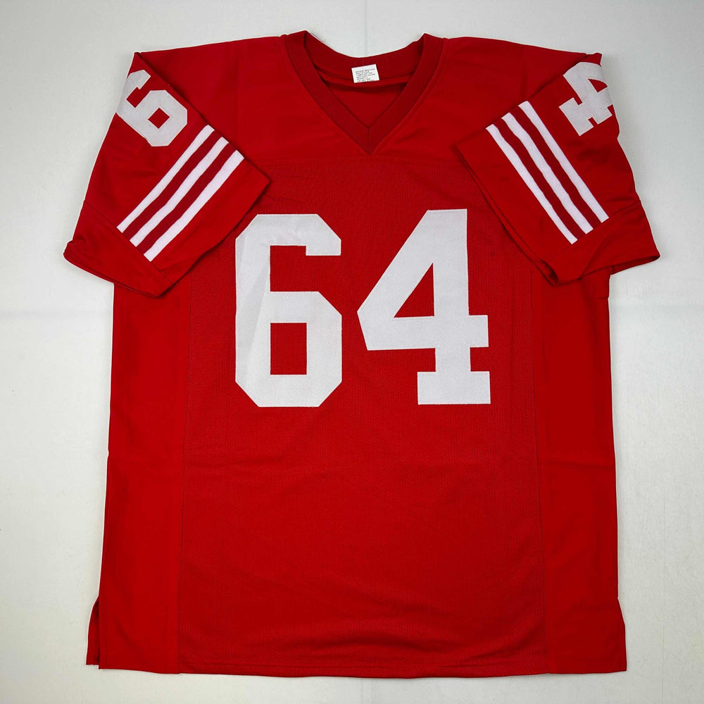 Facsimile Autographed Dave Wilcox San Francisco Red Reprint Laser Auto Football Jersey Size Men's XL (ONLINE ORDER ONLY)