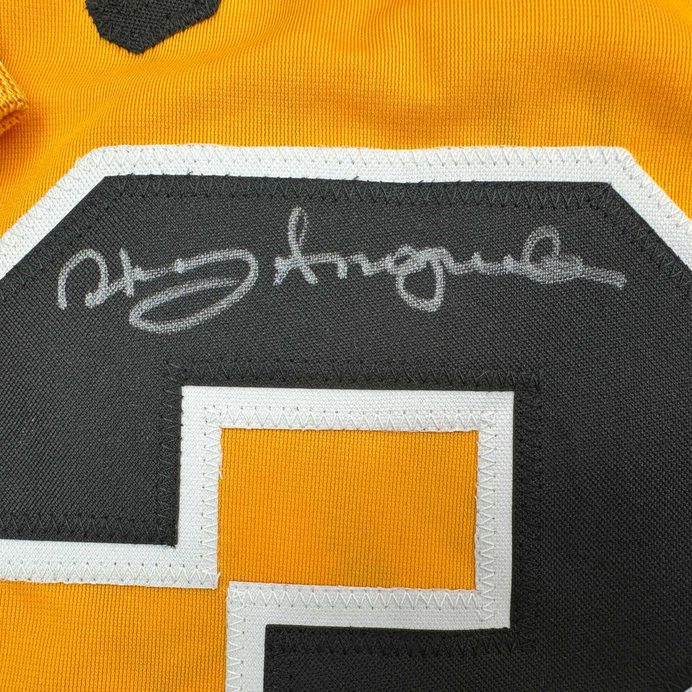 Autographed/Signed Manny Sanguillen Pittsburgh Yellow Baseball Jersey JSA COA (ONLINE ORDER ONLY)
