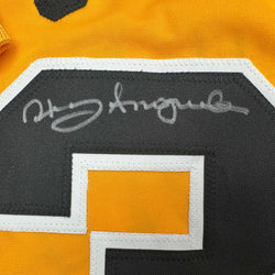 Autographed/Signed Manny Sanguillen Pittsburgh Yellow Baseball Jersey JSA COA (ONLINE ORDER ONLY)