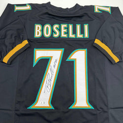 Autographed/Signed Tony Boselli HOF 22 Jacksonville Black Football Jersey Beckett BAS COA (ONLINE ORDER ONLY)