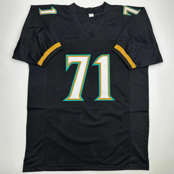 Autographed/Signed Tony Boselli HOF 22 Jacksonville Black Football Jersey Beckett BAS COA (ONLINE ORDER ONLY)