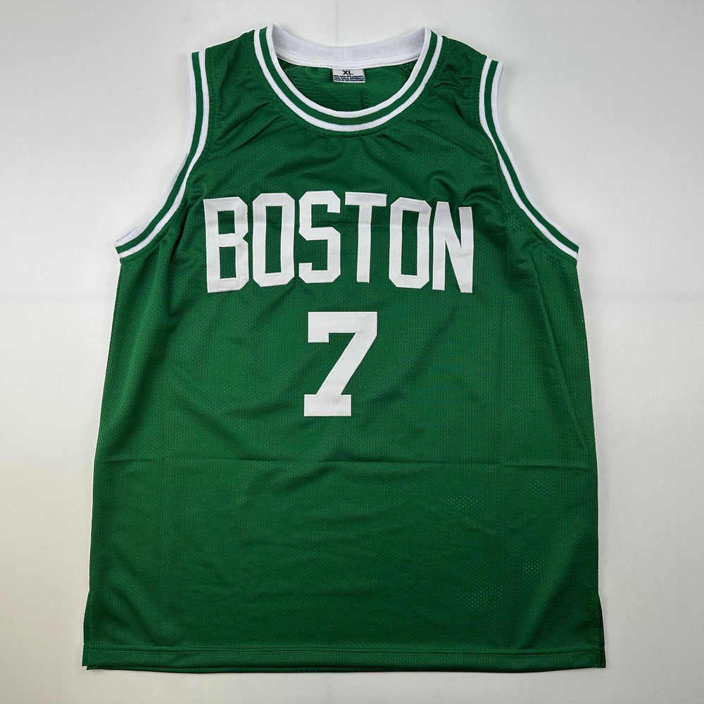 Facsimile Autographed Jaylen Brown Boston Green Reprint Laser Auto Basketball Jersey Size Men's XL (ONLINE ORDER ONLY)
