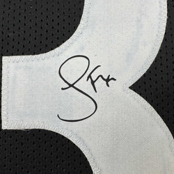 Framed Facsimile Autographed Jamie Foxx Willie Beamen 35x39 Any Given Sunday Movie Miami Black Reprint Laser Auto Football Jersey (ONLINE ORDER ONLY)