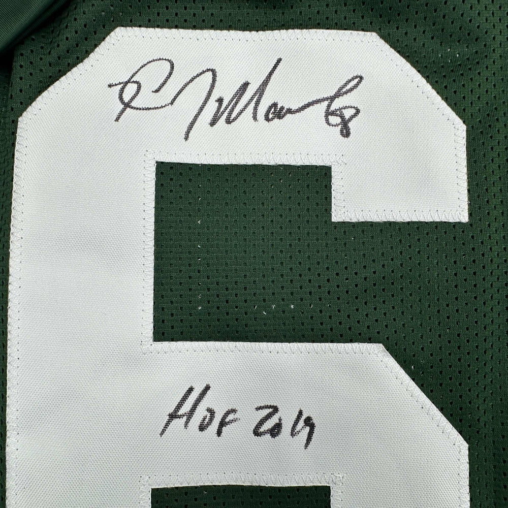 Autographed/Signed Kevin Mawae HOF 2019 New York Green Football Jersey Beckett BAS COA (ONLINE ORDER ONLY)