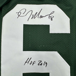 Autographed/Signed Kevin Mawae HOF 2019 New York Green Football Jersey Beckett BAS COA (ONLINE ORDER ONLY)