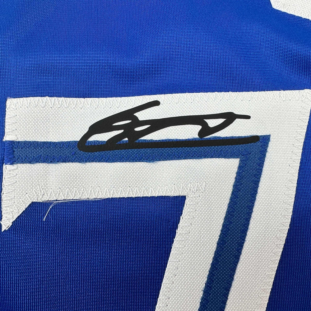 Facsimile Autographed Vladimir Vlad Guerrero Jr. Toronto Blue Reprint Laser Auto Baseball Jersey Size Men's XL (ONLINE ORDER ONLY)