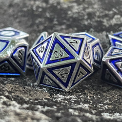 Cleric's Domain Blue & Silver Metal Dice Set (ONLINE ORDER ONLY)