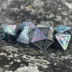 Cleric's Domain Silver Iridescent Metal Dice Set (ONLINE ORDER ONLY)