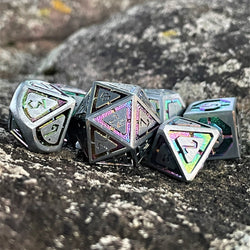 Cleric's Domain Silver Iridescent Metal Dice Set (ONLINE ORDER ONLY)
