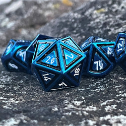 Cleric's Domain Black And Blue Metal Dice Set (ONLINE ORDER ONLY)