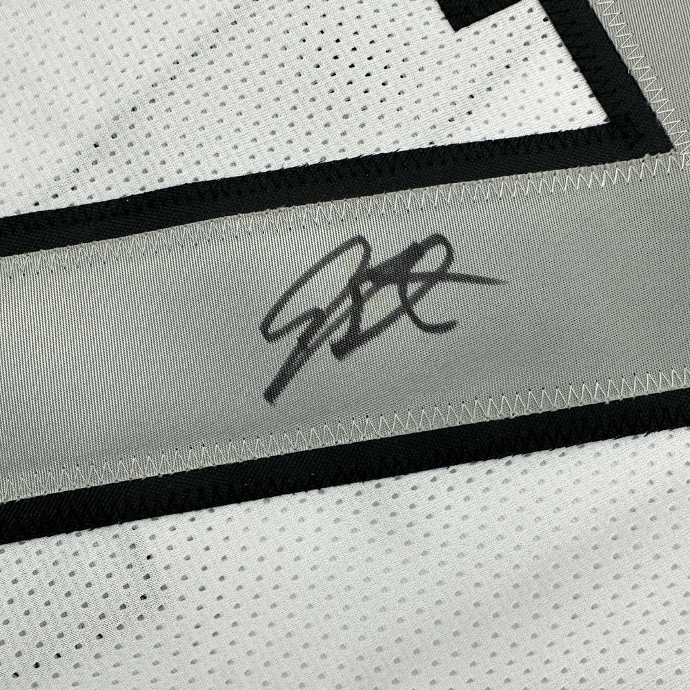 Autographed/Signed Geno Smith Oakland White Color Rush Football Jersey Beckett BAS COA (ONLINE ORDER ONLY)