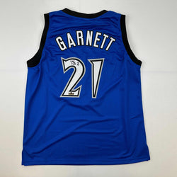 Facsimile Autographed Kevin Garnett Minnesota Blue Reprint Laser Auto Basketball Jersey Size Men's XL (ONLINE ORDER ONLY)