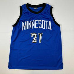 Facsimile Autographed Kevin Garnett Minnesota Blue Reprint Laser Auto Basketball Jersey Size Men's XL (ONLINE ORDER ONLY)