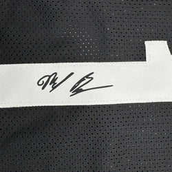 Framed Facsimile Autographed Mikal Bridges 35x39 Brooklyn Black Reprint Laser Auto Basketball Jersey (ONLINE ORDER ONLY)