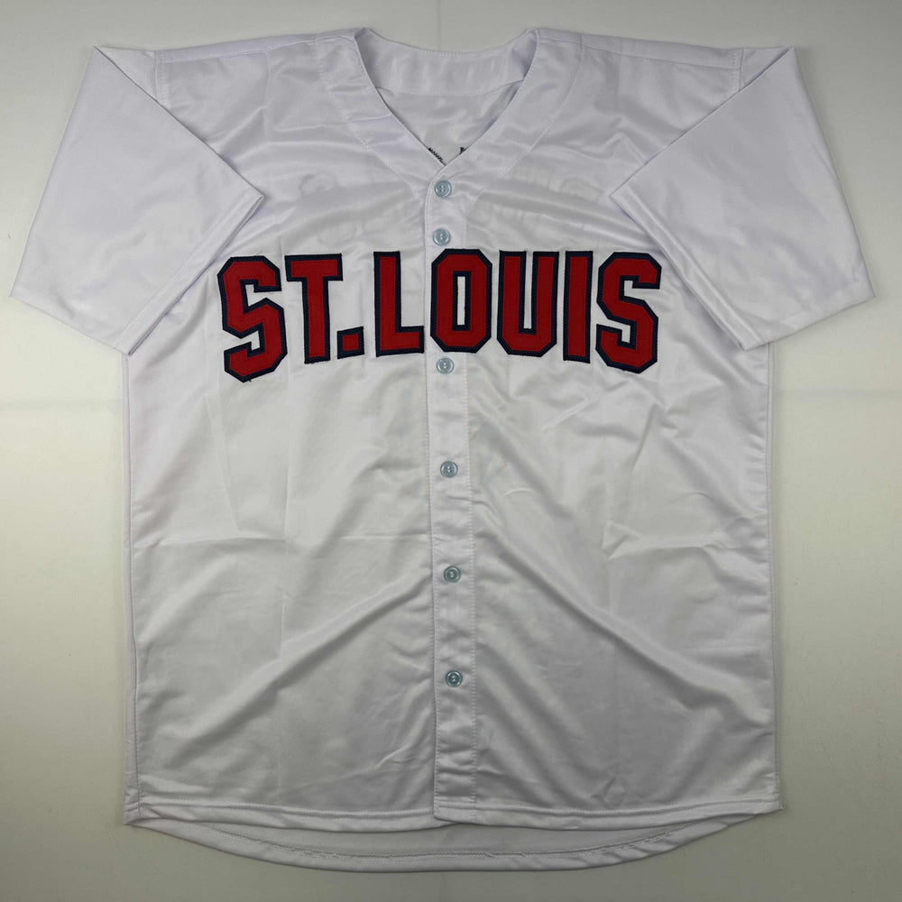Facsimile Autographed Albert Pujols St. Louis White Reprint Laser Auto Baseball Jersey Size Men's XL (ONLINE ORDER ONLY)