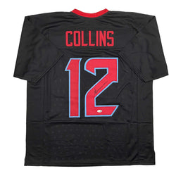 Autographed/Signed Nico Collins Houston H-Town Black Football Jersey JSA COA (ONLINE ORDER ONLY)