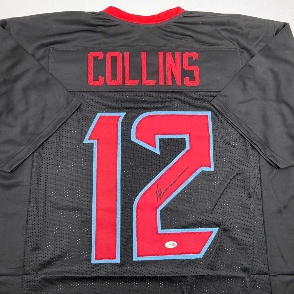 Autographed/Signed Nico Collins Houston H-Town Black Football Jersey JSA COA (ONLINE ORDER ONLY)