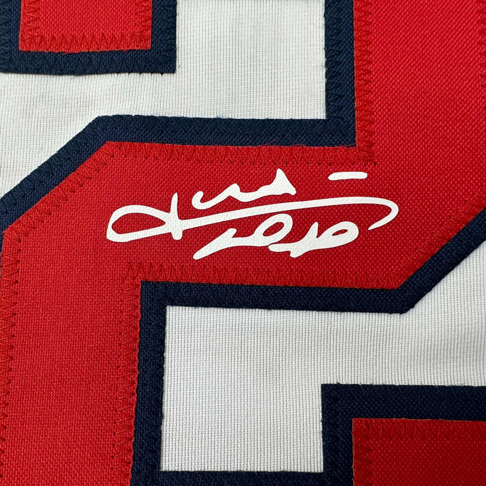Facsimile Autographed Juan Soto Washington White Reprint Laser Auto Baseball Jersey Size Men's XL (ONLINE ORDER ONLY)