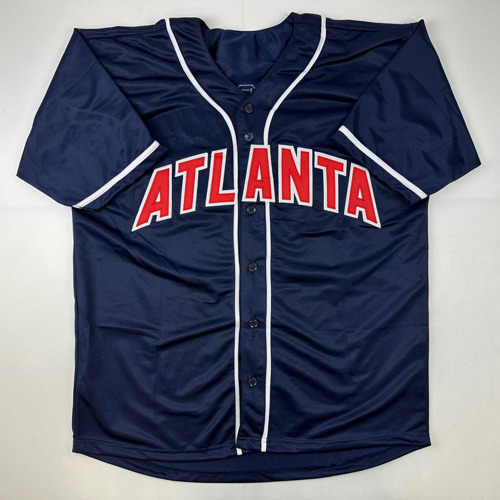 Facsimile Autographed Matt Olson Atlanta Blue Reprint Laser Auto Baseball Jersey Size Men's XL (ONLINE ORDER ONLY)