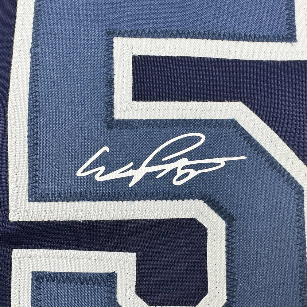 Facsimile Autographed Wander Franco Tampa Bay Navy Blue Reprint Laser Auto Baseball Jersey Size Men's XL (ONLINE ORDER ONLY)