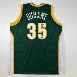 Facsimile Autographed Kevin Durant Seattle Rookie Green Reprint Laser Auto Basketball Jersey Size Men's XL (ONLINE ORDER ONLY)