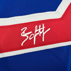 Framed Facsimile Autographed Brian Leetch 35x39 New York Blue Reprint Laser Auto Hockey Jersey (ONLINE ORDER ONLY)