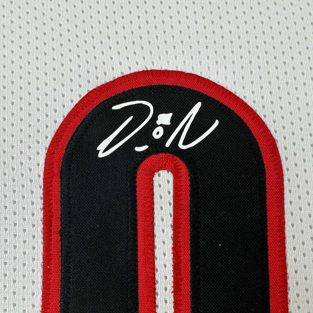 Facsimile Autographed Damian Lillard Portland White Reprint Laser Auto Basketball Jersey Size Men's XL (ONLINE ORDER ONLY)