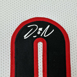 Facsimile Autographed Damian Lillard Portland White Reprint Laser Auto Basketball Jersey Size Men's XL (ONLINE ORDER ONLY)