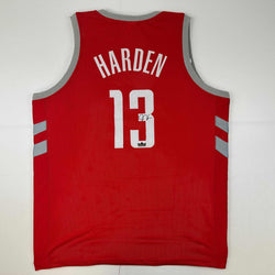 Facsimile Autographed James Harden Houston Red Reprint Laser Auto Basketball Jersey Size Men's XL (ONLINE ORDER ONLY)
