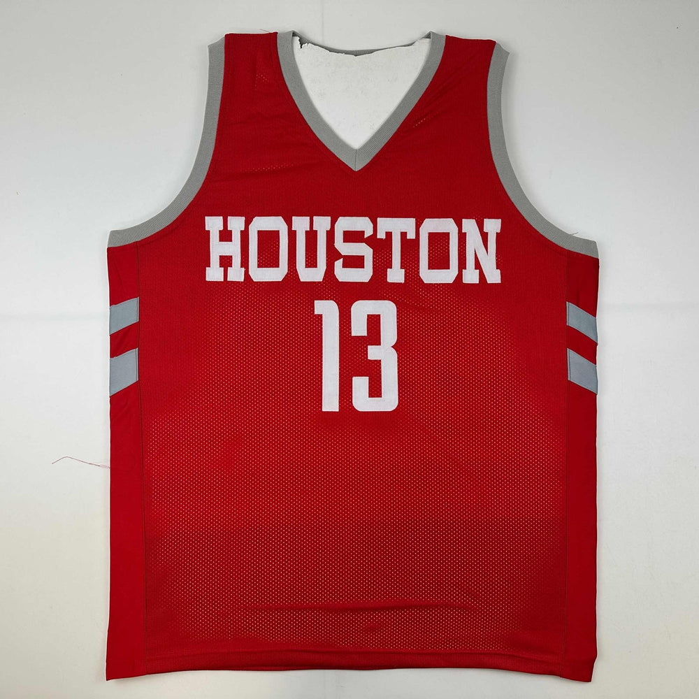 Facsimile Autographed James Harden Houston Red Reprint Laser Auto Basketball Jersey Size Men's XL (ONLINE ORDER ONLY)
