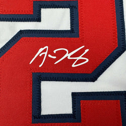 Facsimile Autographed Austin Riley Atlanta White Reprint Laser Auto Baseball Jersey Size Men's XL (ONLINE ORDER ONLY)