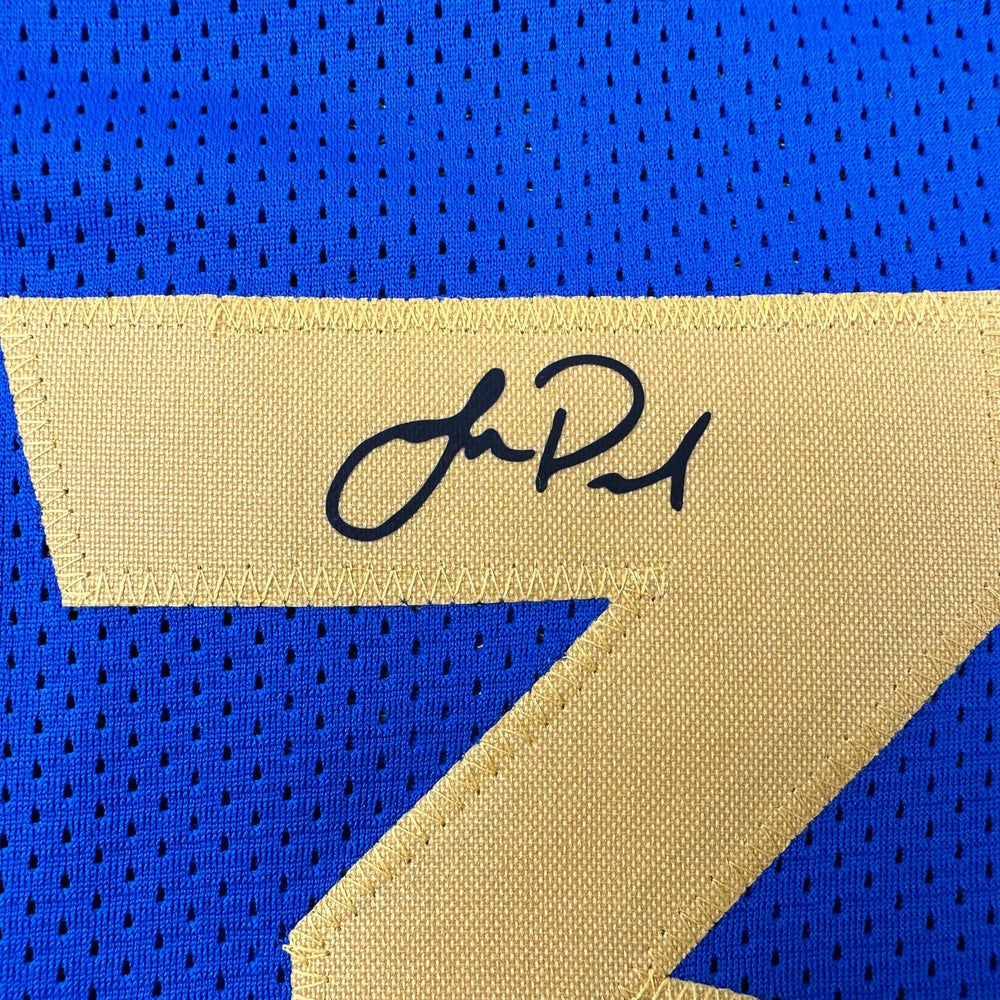 Facsimile Autographed Jordan Poole Golden State Blue Reprint Laser Auto Basketball Jersey Size Men's XL (ONLINE ORDER ONLY)