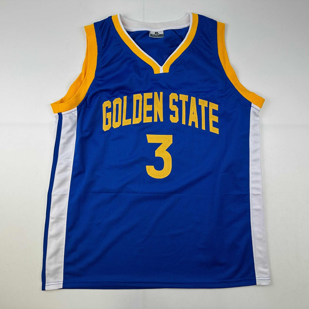 Facsimile Autographed Jordan Poole Golden State Blue Reprint Laser Auto Basketball Jersey Size Men's XL (ONLINE ORDER ONLY)