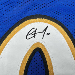 Framed Facsimile Autographed Gilbert Arenas 35x39 Washington Blue Reprint Laser Auto Basketball Jersey (ONLINE ORDER ONLY)