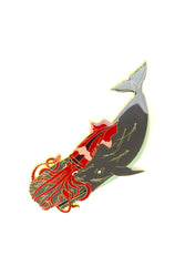 Giant Squid vs. Sperm Whale Enamel Pin (Architeuthis dux vs. Physeter macrocephalus) (ONLINE ORDER ONLY)
