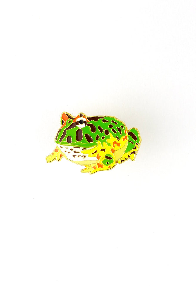 Surinam Horned Frog Enamel Pin (Ceratophrys cornuta) (ONLINE ORDER ONLY)