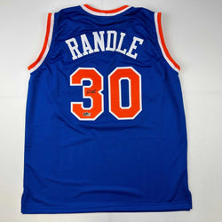 Facsimile Autographed Julius Randle New York Blue Reprint Laser Auto Basketball Jersey Size Men's XL (ONLINE ORDER ONLY)