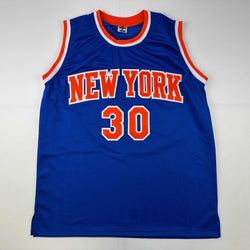 Facsimile Autographed Julius Randle New York Blue Reprint Laser Auto Basketball Jersey Size Men's XL (ONLINE ORDER ONLY)