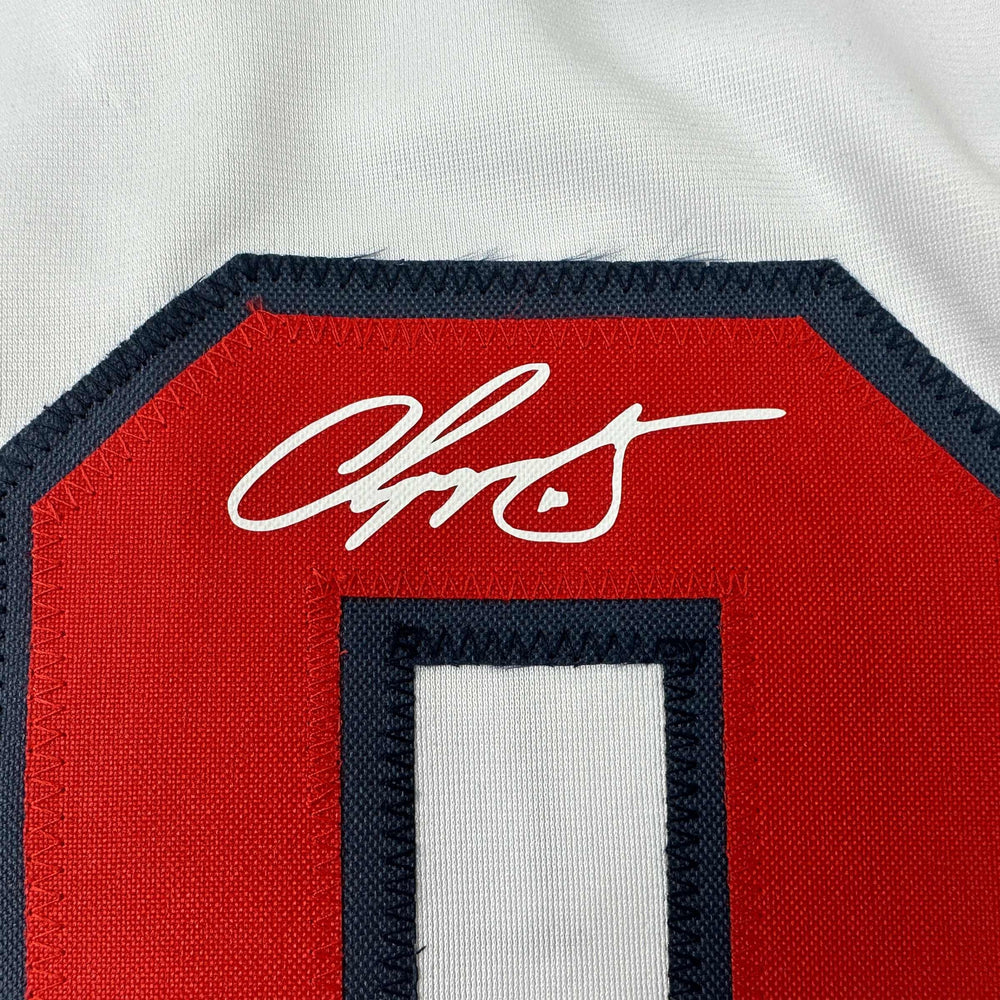 Facsimile Autographed Chipper Jones Atlanta White Reprint Laser Auto Baseball Jersey Size Men's XL (ONLINE ORDER ONLY)