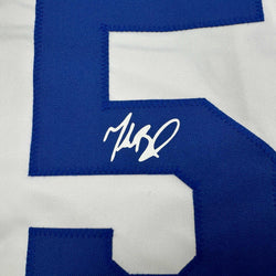 Facsimile Autographed Mookie Betts Los Angeles LA White Reprint Laser Auto Baseball Jersey Size Men's XL (ONLINE ORDER ONLY)